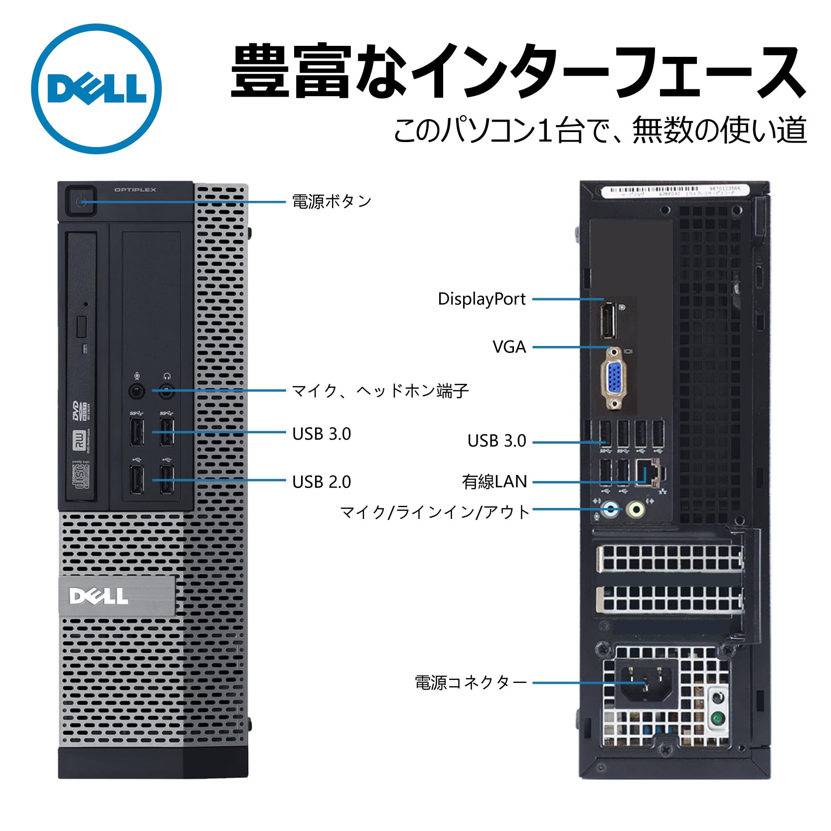 Windowsデスクトップ DELL optiplex 3020 i7/SSD Refurbished Dell Optiplex 3020 Tower i7-4770 16GB 1TB SSD